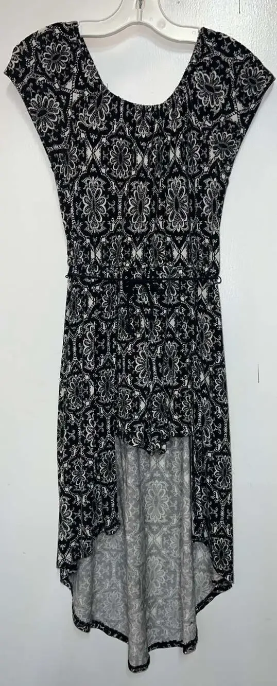 Justice Hi Lo Romper Black & White 7